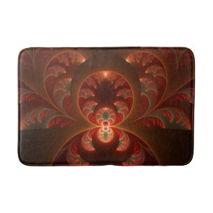Lumineuze abstracte moderne oranje rode Fractal Badmat
