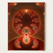 Lumineuze abstracte moderne oranje rode fractale n planner (Achterkant)
