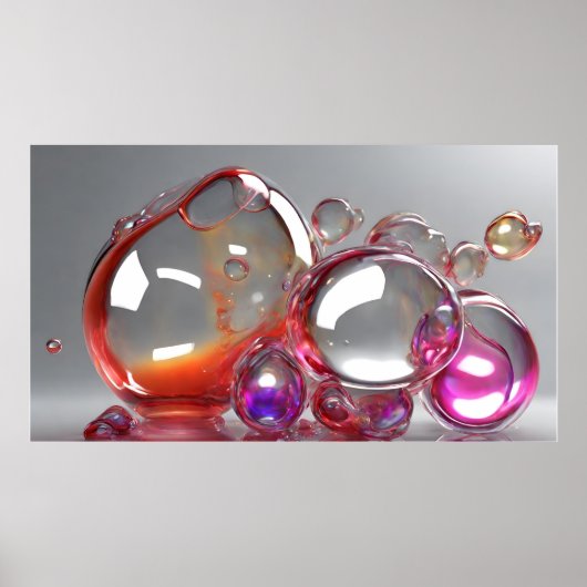 Lumineuze bubbels poster (Voorkant)