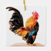Lumineuze Chicken Art Keramisch Ornament (Voorkant)