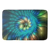 Lumineuze Fantasevloer, kleurrijk Abstract fractal Badmat (Voorkant)