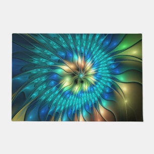 Lumineuze Fantasevloer, kleurrijk Abstract fractal Deurmat