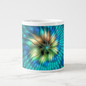 Lumineuze Fantasevloer, kleurrijk Abstract fractal Extra Grote Beker (Voorkant)