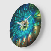 Lumineuze Fantasevloer, kleurrijk Abstract fractal Grote Klok (Hoek)