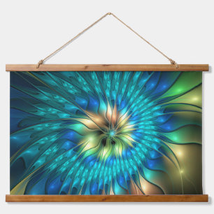 Lumineuze Fantasevloer, kleurrijk Abstract fractal Hangend Wandkleed