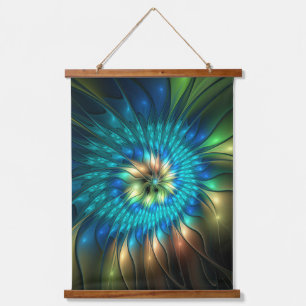 Lumineuze Fantasevloer, kleurrijk Abstract fractal Hangend Wandkleed