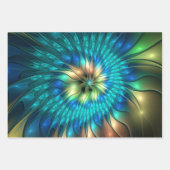 Lumineuze Fantasevloer, kleurrijk Abstract fractal Inpakpapier Vel (Voorkant)