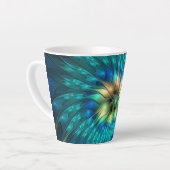Lumineuze Fantasevloer, kleurrijk Abstract fractal Latte Mok (Linkerhoek)
