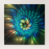 Lumineuze Fantasevloer, kleurrijk Abstract fractal Legpuzzel (Horizontaal)