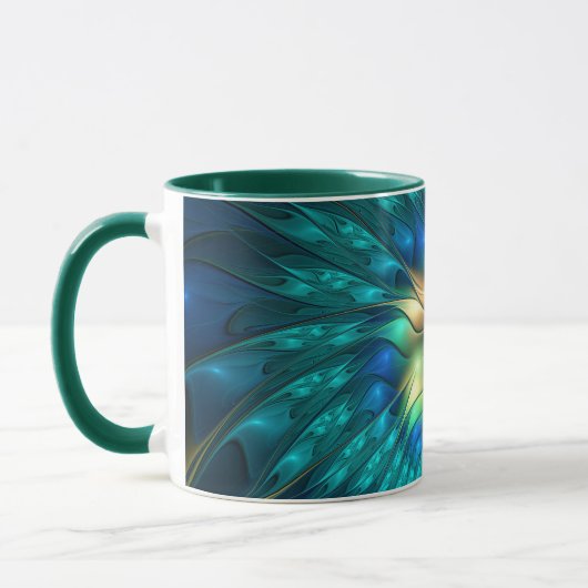 Lumineuze Fantasevloer, kleurrijk Abstract fractal Mok (Links)