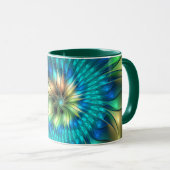 Lumineuze Fantasevloer, kleurrijk Abstract fractal Mok (Voorkant rechts)