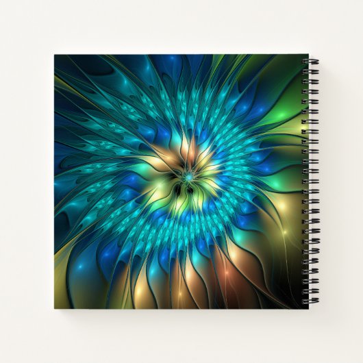Lumineuze Fantasevloer, kleurrijk Abstract fractal Notitieboek (Achterkant)
