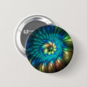 Lumineuze Fantasevloer, kleurrijk Abstract fractal Ronde Button 5,7 Cm (Voorkant /achterkant)