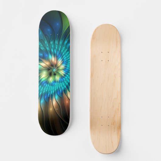 Lumineuze Fantasevloer, kleurrijk Abstract fractal Skateboard (Voorkant)
