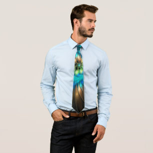 Lumineuze Fantasevloer, kleurrijk Abstract fractal Stropdas