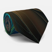 Lumineuze Fantasevloer, kleurrijk Abstract fractal Stropdas (Opgerold)