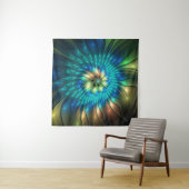 Lumineuze Fantasevloer, kleurrijk Abstract fractal Wandkleed (In situ)