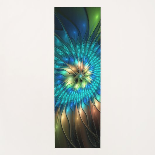 Lumineuze Fantasevloer, kleurrijk Abstract fractal Yogamat (Voorkant)