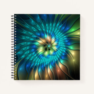 Lumineuze Fantasie Bloem, Kleurrijke Abstracte Fra Notitieboek