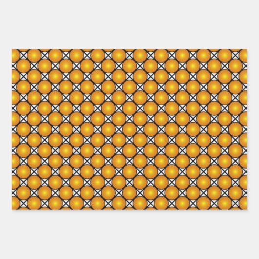 Lumineuze gouden Stippen Black White Lattice Patte Inpakpapier Vel (Voorkant 2)