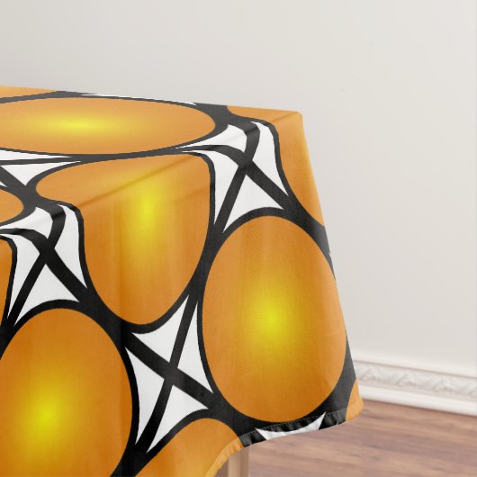 Lumineuze gouden Stippen Black White Lattice Patte Tafelkleed (Voorbeeld)