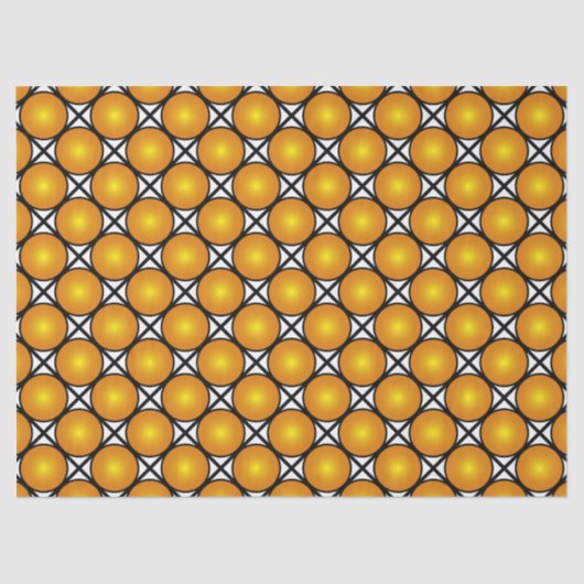 Lumineuze gouden Stippen Black White Lattice Patte Tissuepapier (Voorkant)
