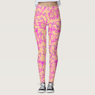 Lumineuze indigobloemen op Net.01.b Yellow.BG Leggings