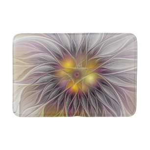 Lumineuze Kleurrijke Bloem, Abstract Moderne Fract Badmat