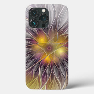 Lumineuze Kleurrijke Bloem, Abstract Moderne Fract iPhone 13 Pro Hoesje