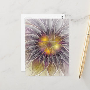 Lumineuze Kleurrijke Bloem, Abstracte Moderne Frac Briefkaart