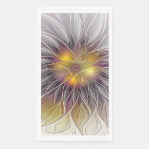 Lumineuze Kleurrijke Bloem, Abstracte Moderne Frac Servet