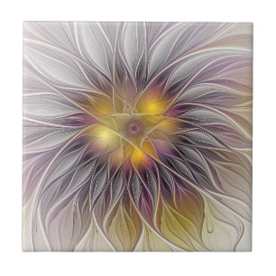 Lumineuze Kleurrijke Bloem, Abstracte Moderne Frac Tegeltje