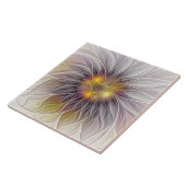 Lumineuze Kleurrijke Bloem, Abstracte Moderne Frac Tegeltje (Zijkant)