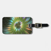 Lumineuze kleurrijke Fantasy Flower Fractal Art Bagagelabel (Voorkant horizontaal)