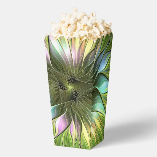 Lumineuze kleurrijke Fantasy Flower Fractal Art Bedankdoosjes (Popped)