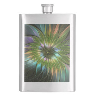 Lumineuze kleurrijke Fantasy Flower Fractal Art Flacon