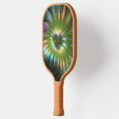 Lumineuze kleurrijke Fantasy Flower Fractal Art Pickleball Paddle (Links)