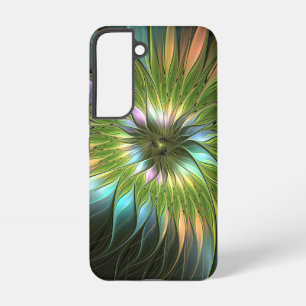 Lumineuze kleurrijke Fantasy Flower Fractal Art Samsung Galaxy Hoesje