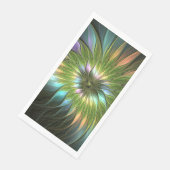 Lumineuze kleurrijke Fantasy Flower Fractal Art Servet (Hoek)