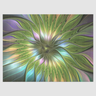 Lumineuze kleurrijke Fantasy Flower Fractal Art Tissuepapier