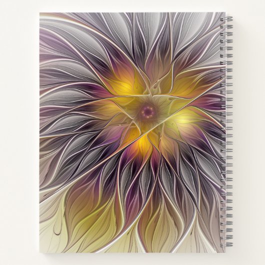 Lumineuze kleurrijke ventilator, Abstracte fractal Notitieboek (Achterkant)