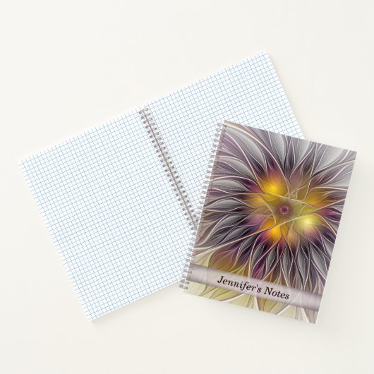 Lumineuze kleurrijke ventilator, Abstracte fractal Notitieboek (Binnen)