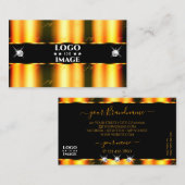 Lumineuze Oranje zwarte mousserende diamanten met Visitekaartje (Voorkant / Achterkant)