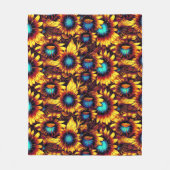 Lumineuze zonnebloemen fleece deken (Voorkant)
