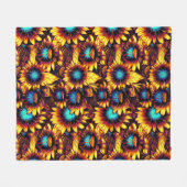 Lumineuze zonnebloemen fleece deken (Voorkant (Horizontaal))