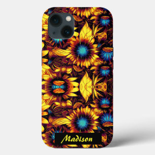 Lumineuze zonnebloemen Hoesje-Mate iPhone Case