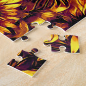 Lumineuze zonnebloemen legpuzzel (Zijkant)