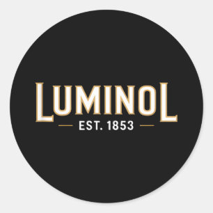 Luminol grappige vintage uitdrukking sinds 1853 re ronde sticker