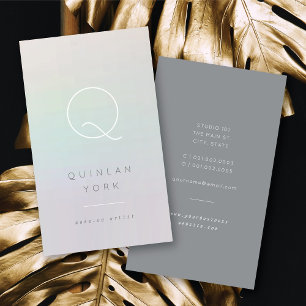 Luminos Iridescent Monogram Modern Minimalistisch Visitekaartje