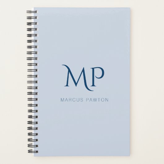 Luminosité Blue Custom Monogramme 2026 Planner (Devant)